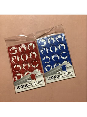 2 Fred Iconoclasps Stationery Paperclips & Bookmarks Red Blue 30pc.